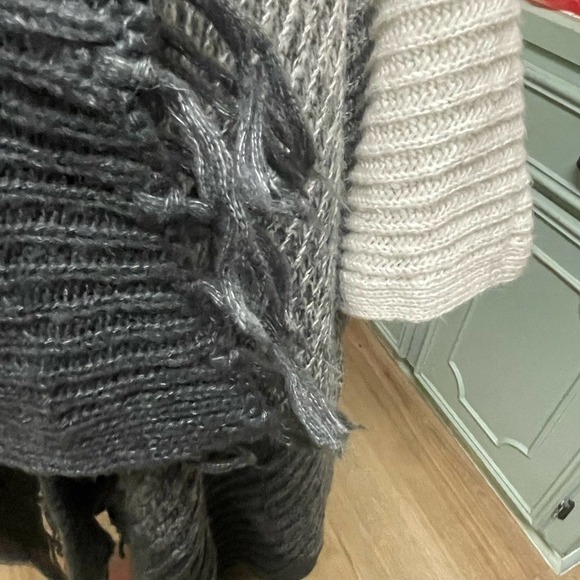 American Eagle Sweater Open Cardigan Duster One Size Sweater Chunky Knit Fringe - Picture 3 of 5